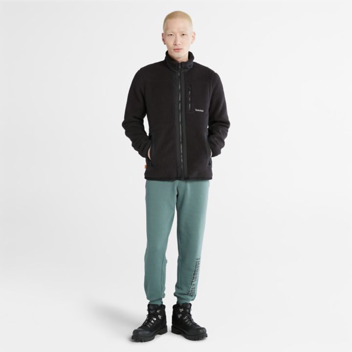 Sherpa Fleece Jacket for Men in Black