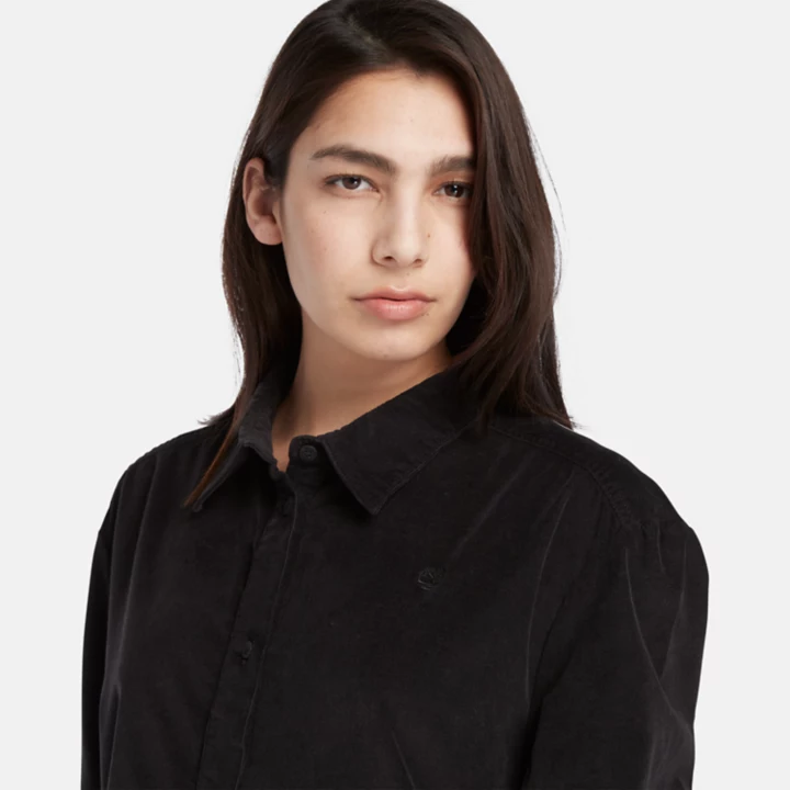 Needle Corduroy Dress for Women in Black