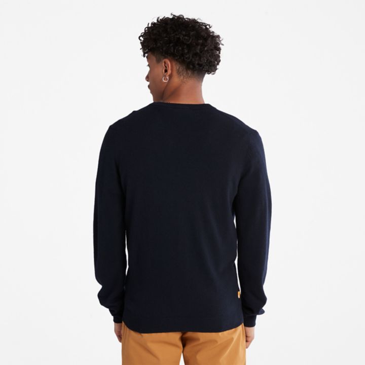 Cohas Brook V-Neck  Jumper for Men in Navy