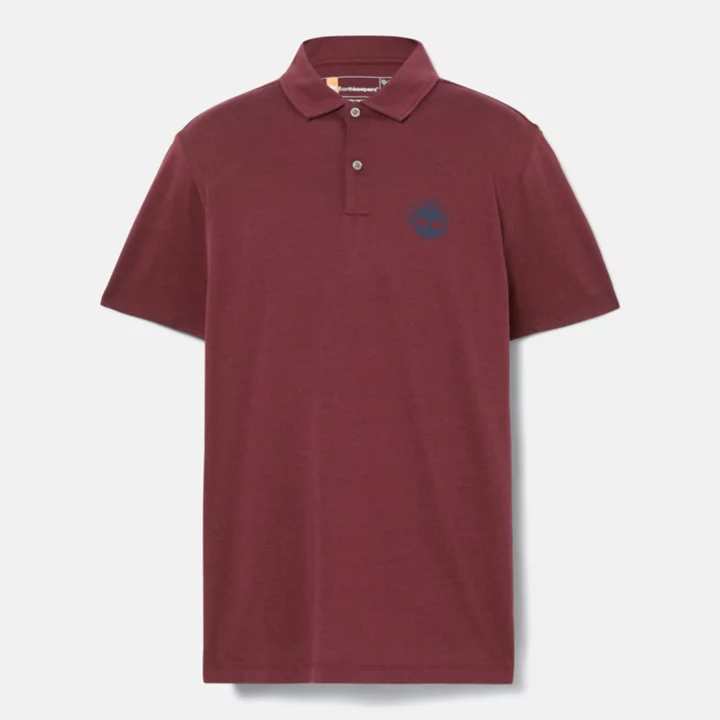 Logo Polo With Refibra Technology for Men in Burgundy