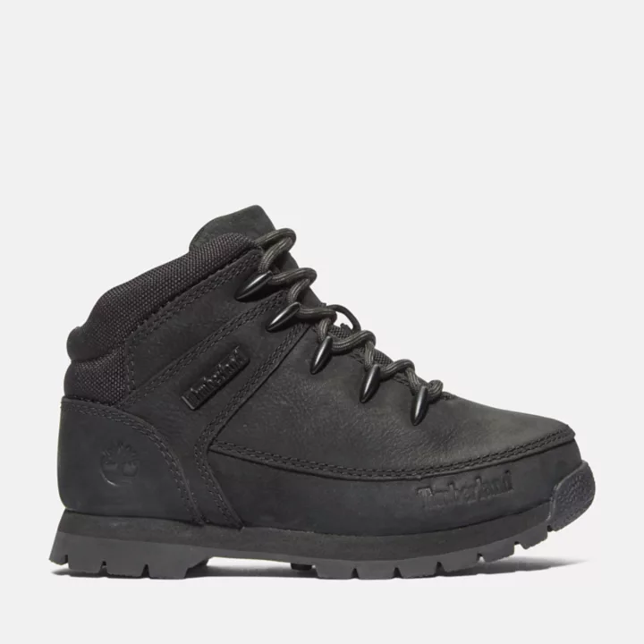 Euro Sprint Mid Hiker for Youth in Black Nubuck