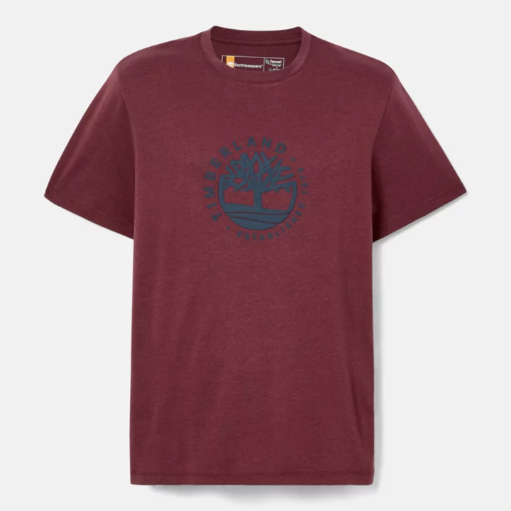 Tencel x Refibra Graphic Logo T-Shirt in Burgundy