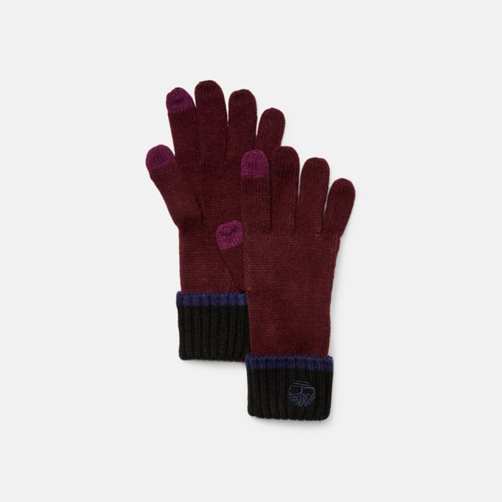 All Gender Beanie and Glove Gift Set in Burgundy