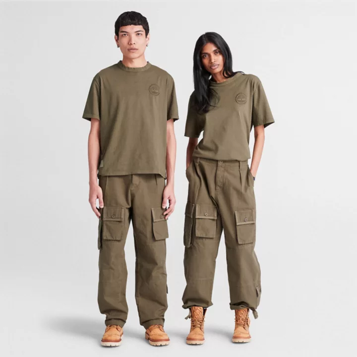 All Gender Timberland x CLOT Future73 SS Tee in Dark Green