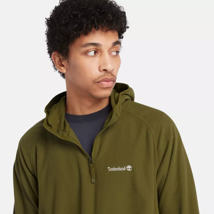 Polartec Fleece Hoodie for Men in Green