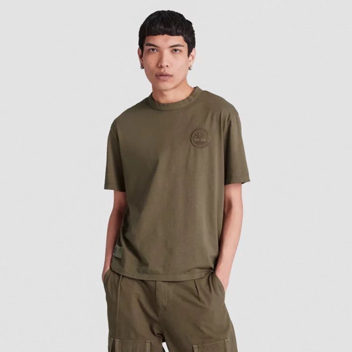 All Gender Timberland x CLOT Future73 SS Tee in Dark Green