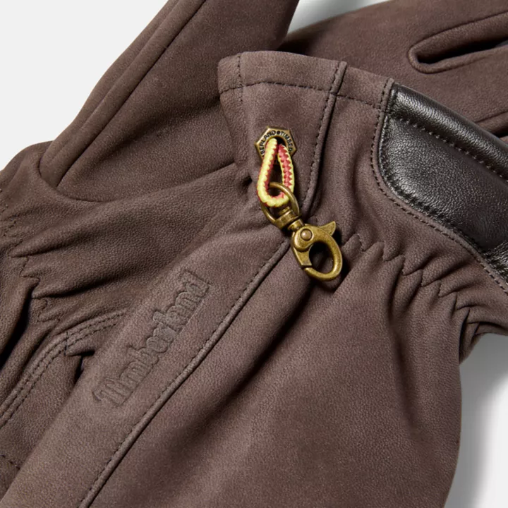 Winter Hill Leather Gloves with Touchscreen Tips for Men in Brown