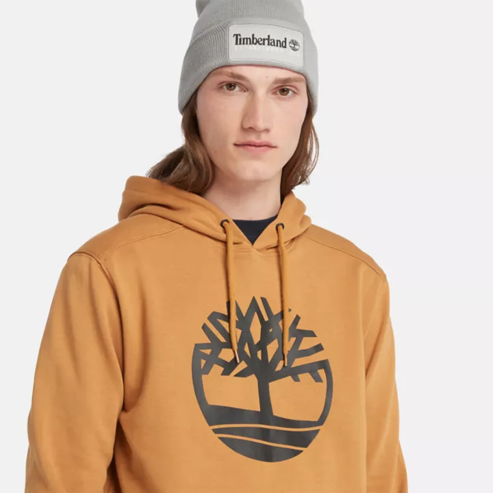 Timberland Tree Logo Hoodie for Men in Dark Yellow