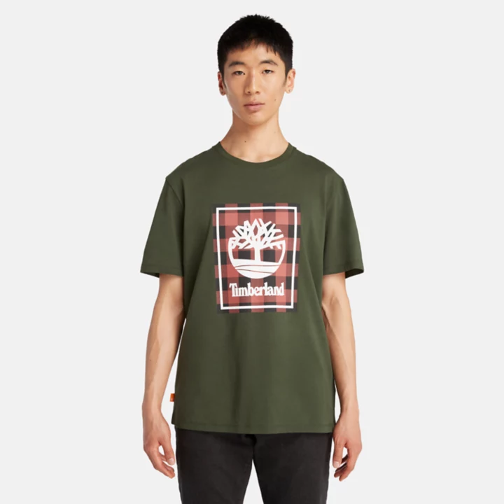 Short Sleeve Buffalo T-Shirt for Men in Dark Green