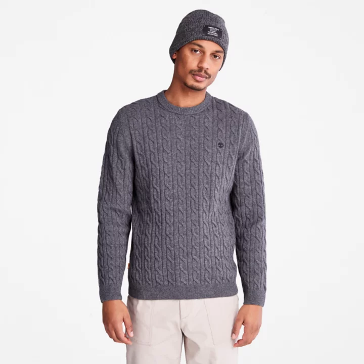Phillips Brook Cable-knit Crew Jumper for Men in Grey