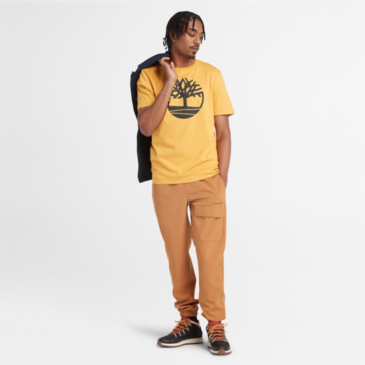 Kennebec River Tree Logo T-Shirt for Men in Yellow
