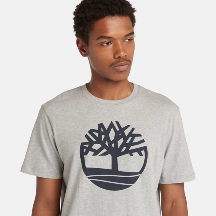 Kennebec River Tree Logo T-Shirt for Men in Grey