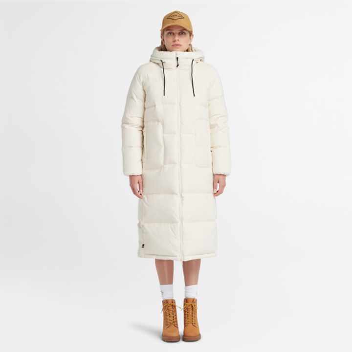 Recycled Down Puffer Jacket for Women in Beige