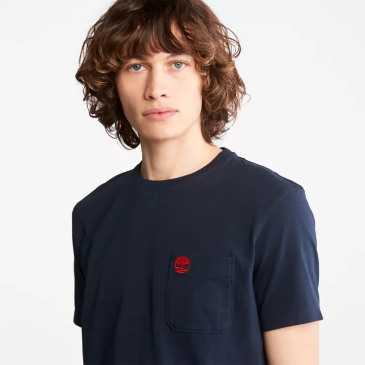 Dunstan River Pocket T-Shirt for Men in Navy