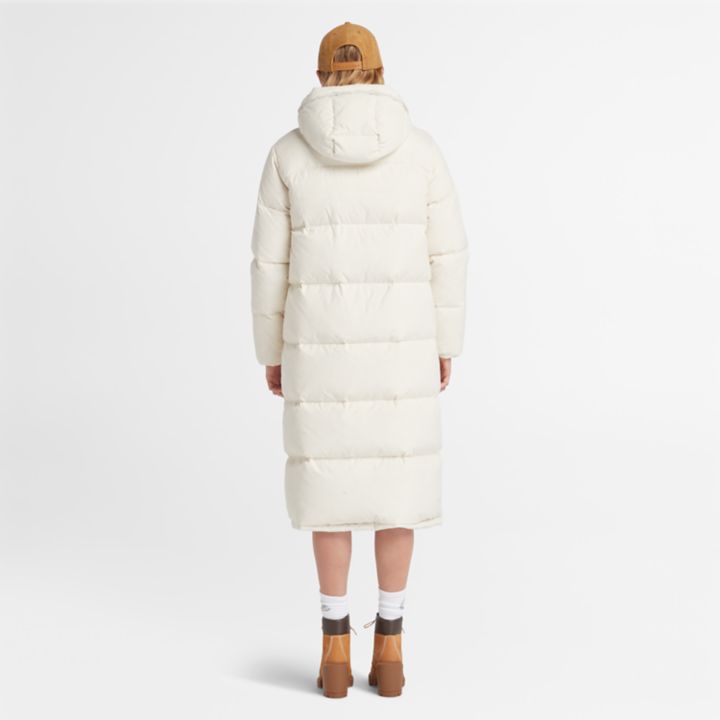 Recycled Down Puffer Jacket for Women in Beige