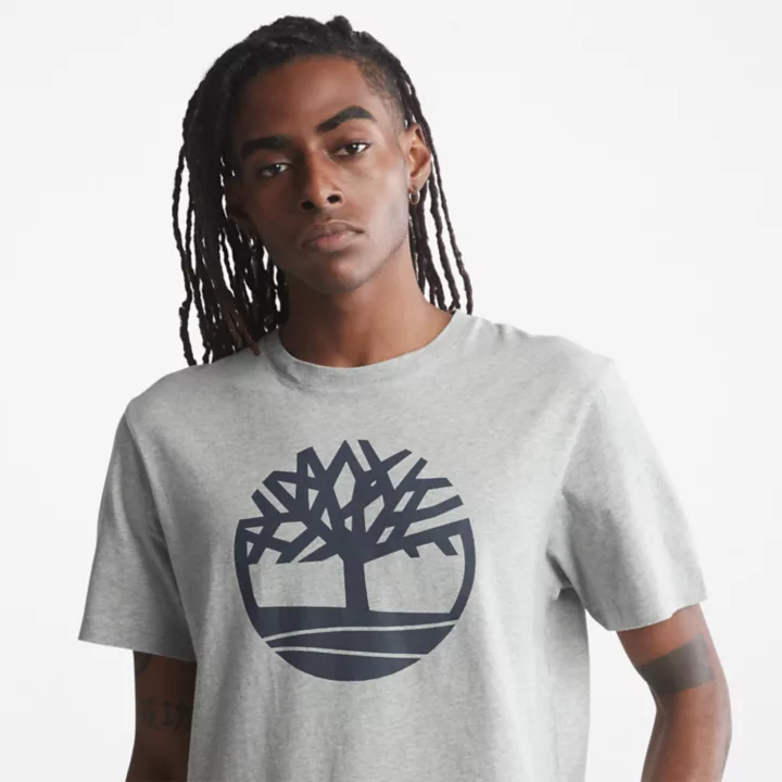 Kennebec River Tree Logo T-Shirt for Men in Grey