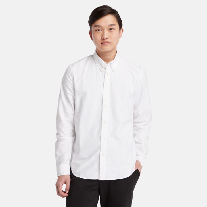 Long Sleeve Oxford Shirt for Men in White