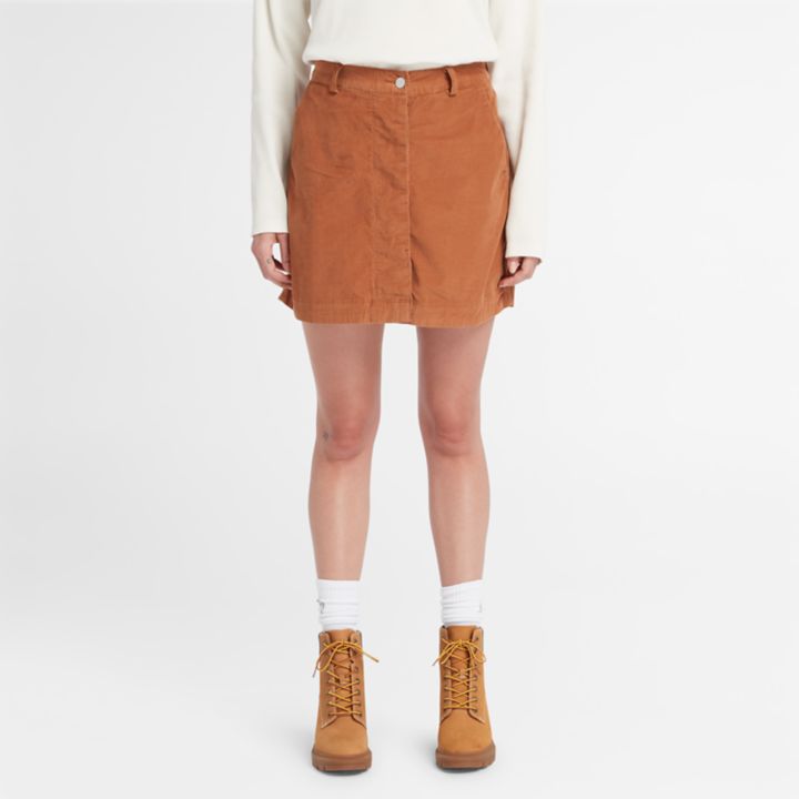 Needle Corduroy Skirt for Women in Brown
