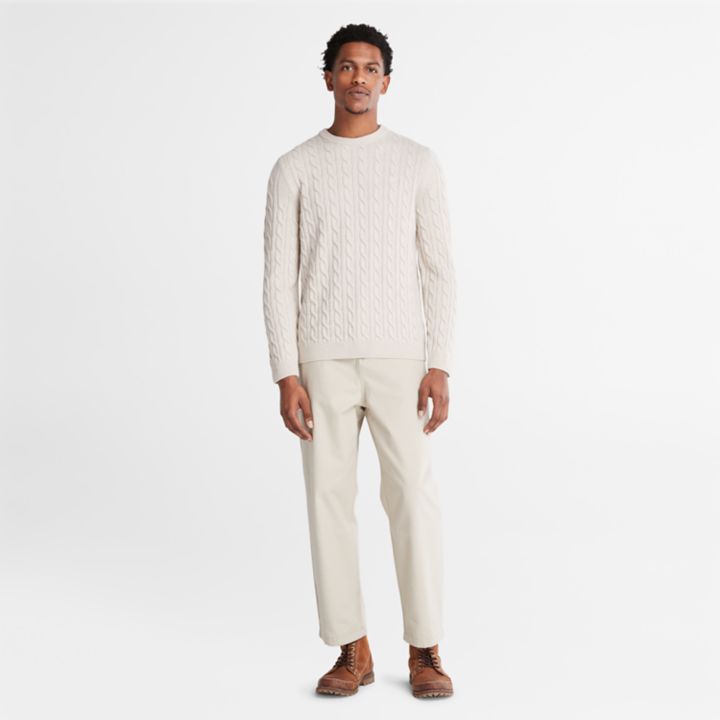 Phillips Brook Cable-knit Crew Jumper for Men in Beige