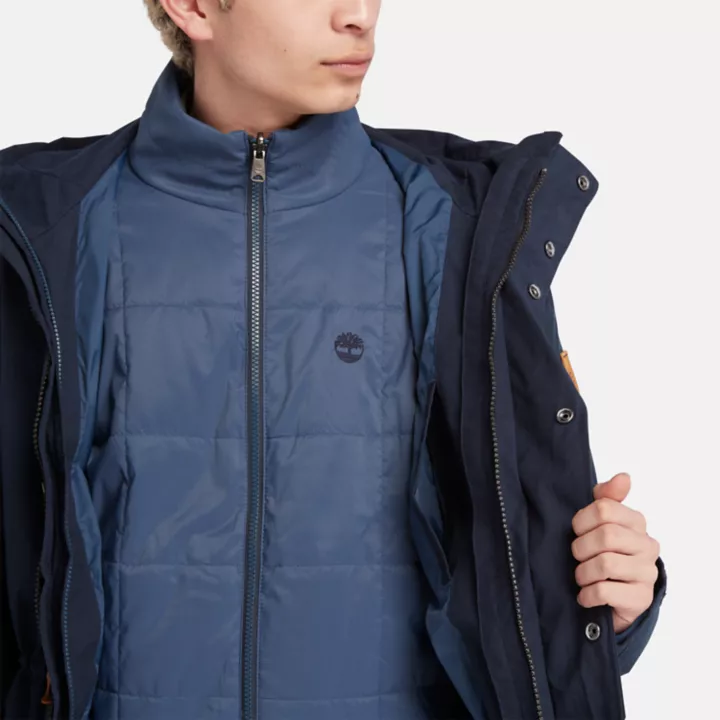 Snowdown Peak Water-Resistant 3-in-1 Fishtail Parka for Men in Navy