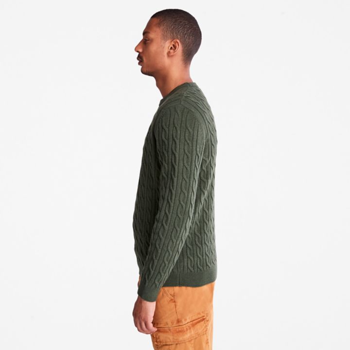 Phillips Brook Cable-knit Crew Jumper for Men in Green