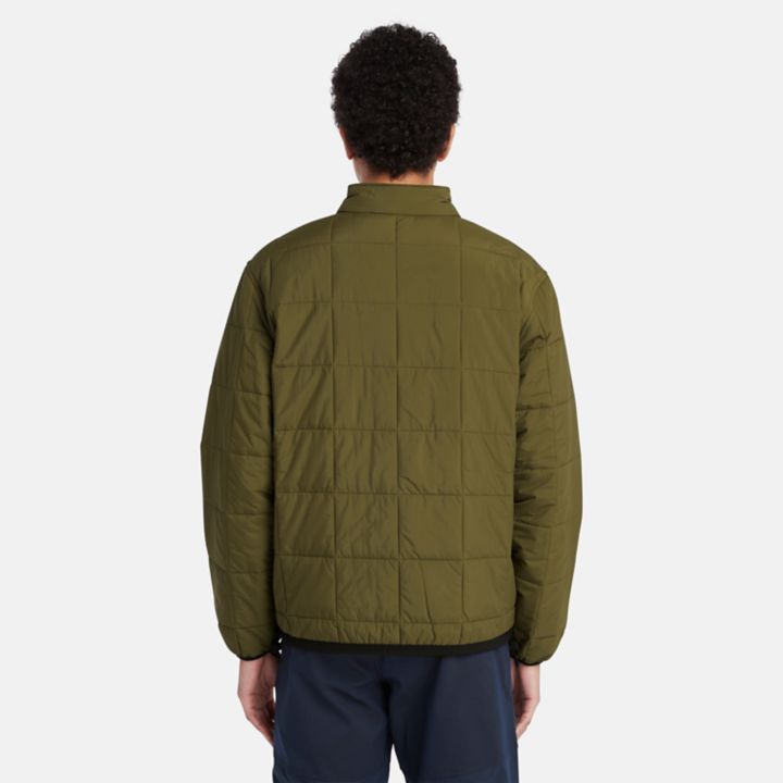 Water Repellent Quilted Insulated Jacket for Men in Green