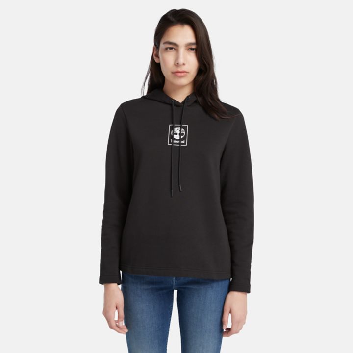 Small Stack Logo Hoodie for Women in Black