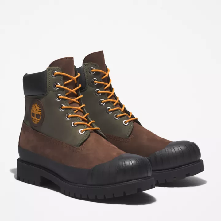 Bottine avec bout en caoutchouc 6-Inch Timberland Premium pour homme en marron foncé