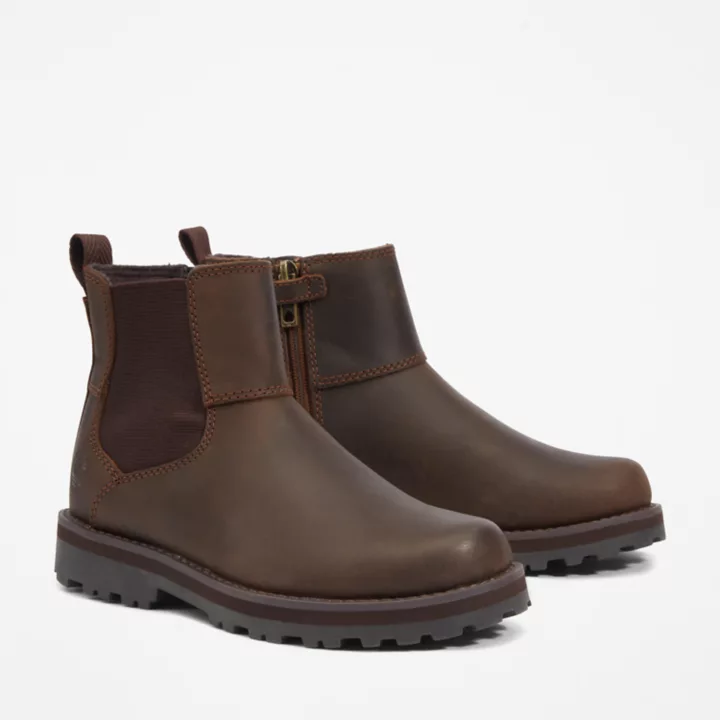 Courma Kid's Chelsea Boot for Junior in Dark Brown