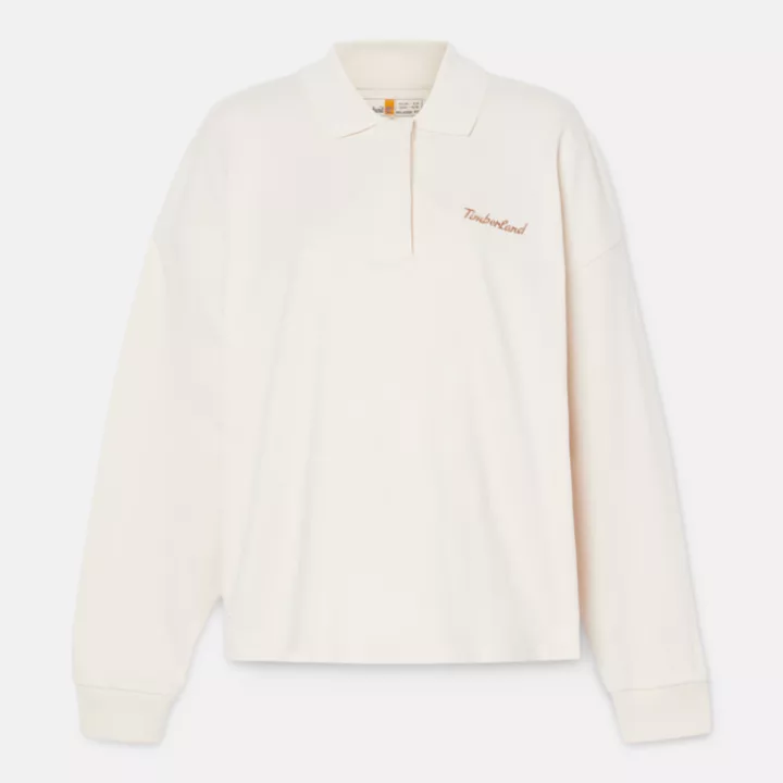 Polo Sweatshirt for Women in White