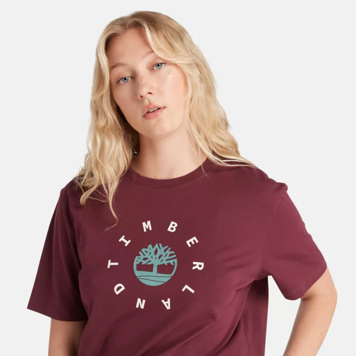 Seasonal Logo T-Shirt for Women in Burgundy