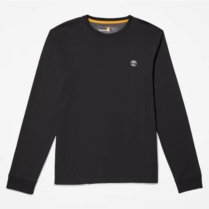 Dunstan River LS Crewneck T-Shirt for Men in Black
