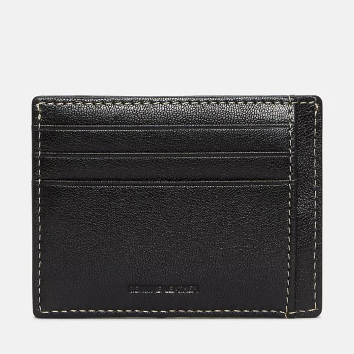 Milled Card Wallet for Men in Black