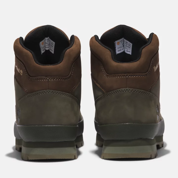 Euro Hiker Leather Boot for Men in Dark Green