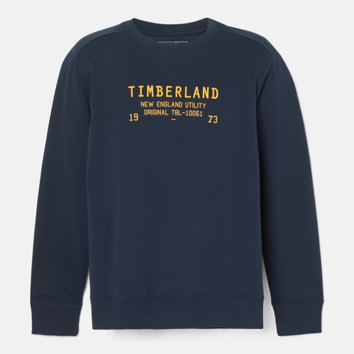 Utility Crewneck Sweatshirt for Men in Navy
