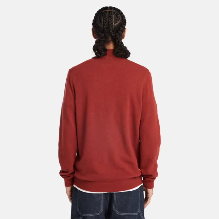 Cohas Brook Zip-Neck Jumper for Men in Red