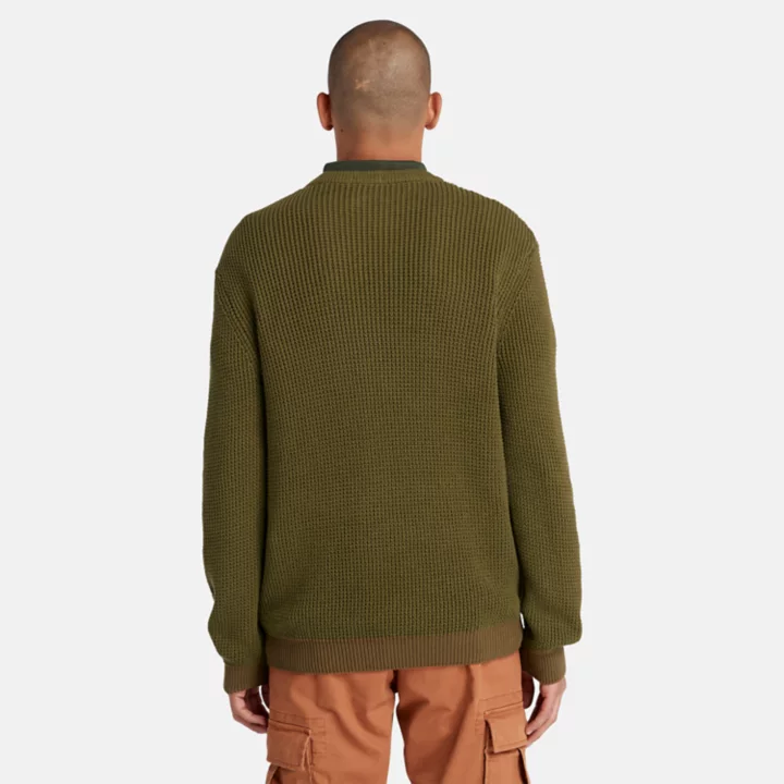 Tuck Crewneck Jumper for Men in Green