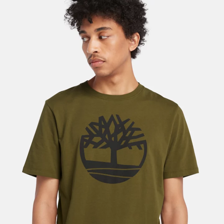 Kennebec River Tree Logo T-Shirt for Men in Green