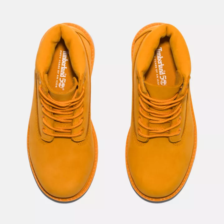 Timberland 50th Edition Premium 6-Inch Waterproof Boot for Junior in Orange