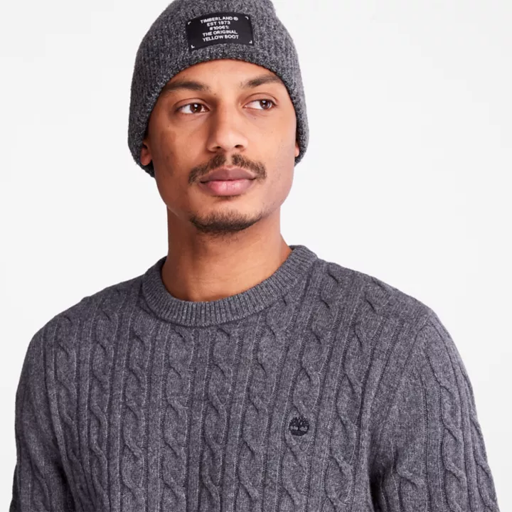 Phillips Brook Cable-knit Crew Jumper for Men in Grey