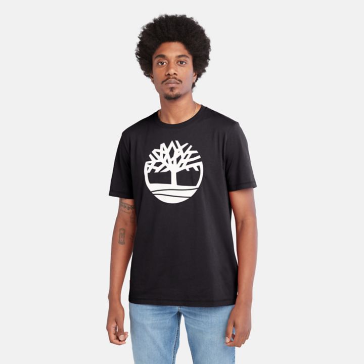 Kennebec River Tree Logo T-Shirt for Men in Black