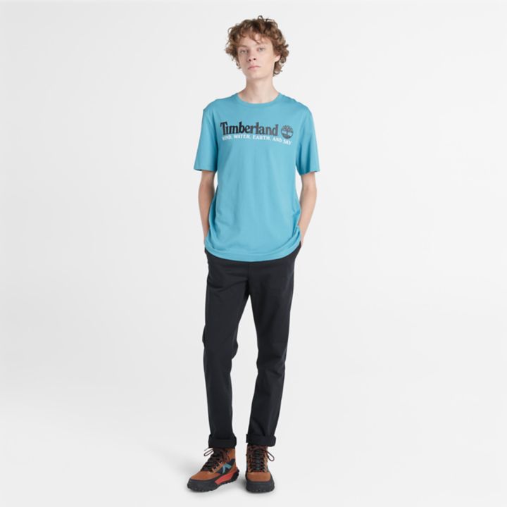 Wind, Water, Earth, and Sky T-Shirt for Men in Blue