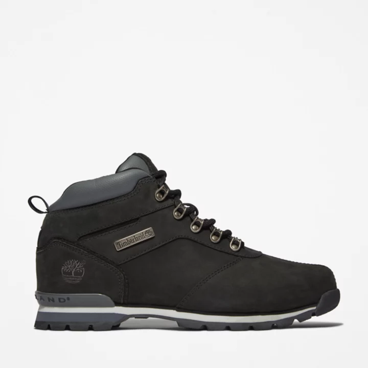 Splitrock Nubuck Mid Hiker for Men in Black/Silver