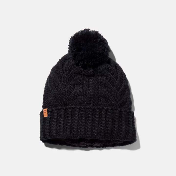 Autumn Woods Cable-knit Beanie for Women in Black