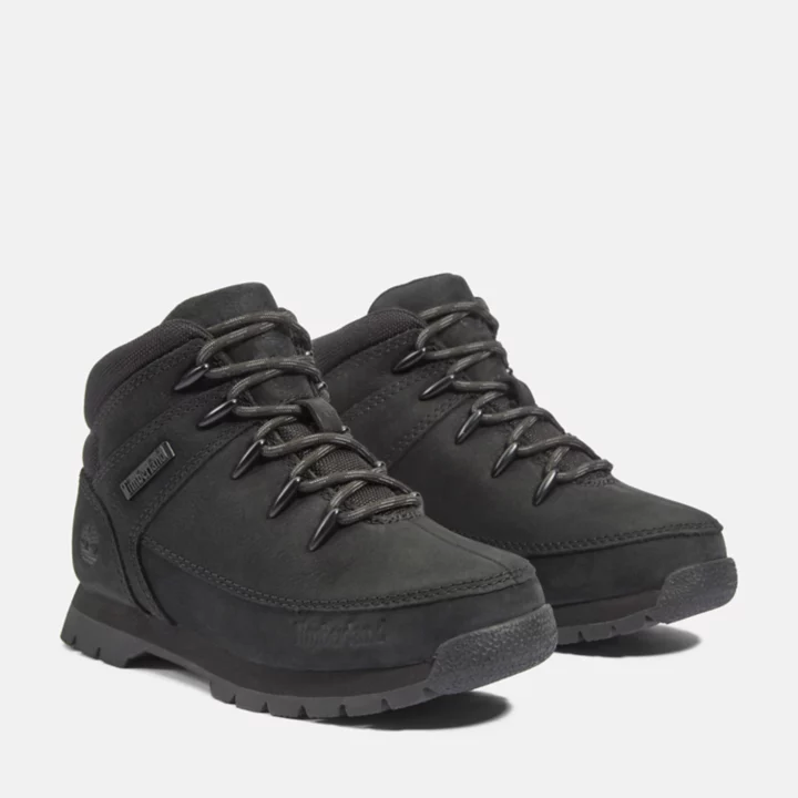 Euro Sprint Mid Hiker for Youth in Black Nubuck