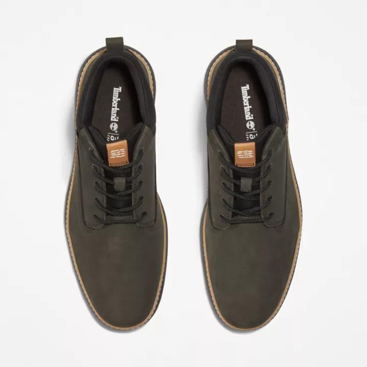 Cross Mark Leather Chukka for Men in Dark Green