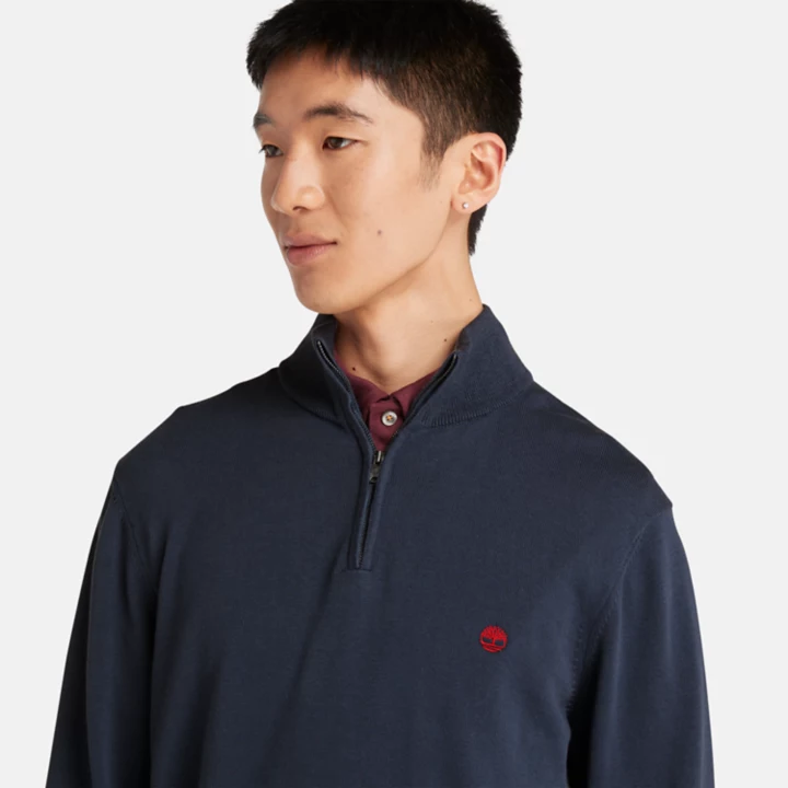 Williams River Quarter-zip Pullover for Men in Navy