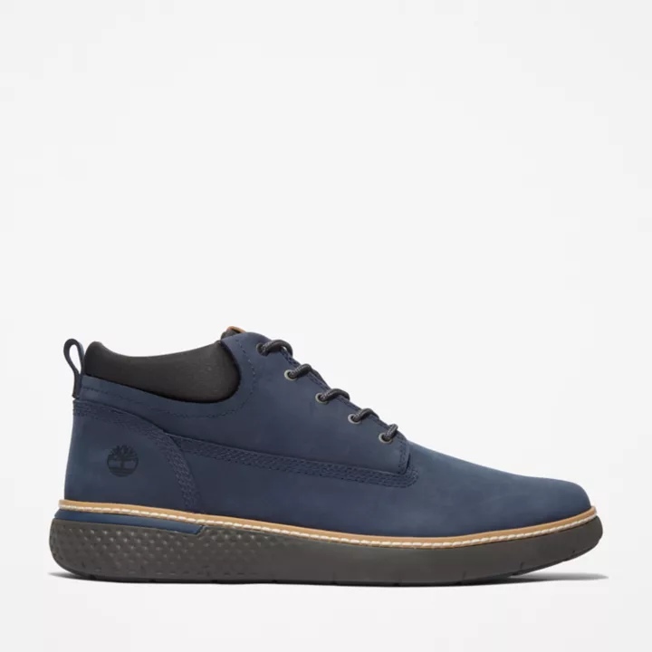 Cross Mark Leather Chukka for Men in Navy