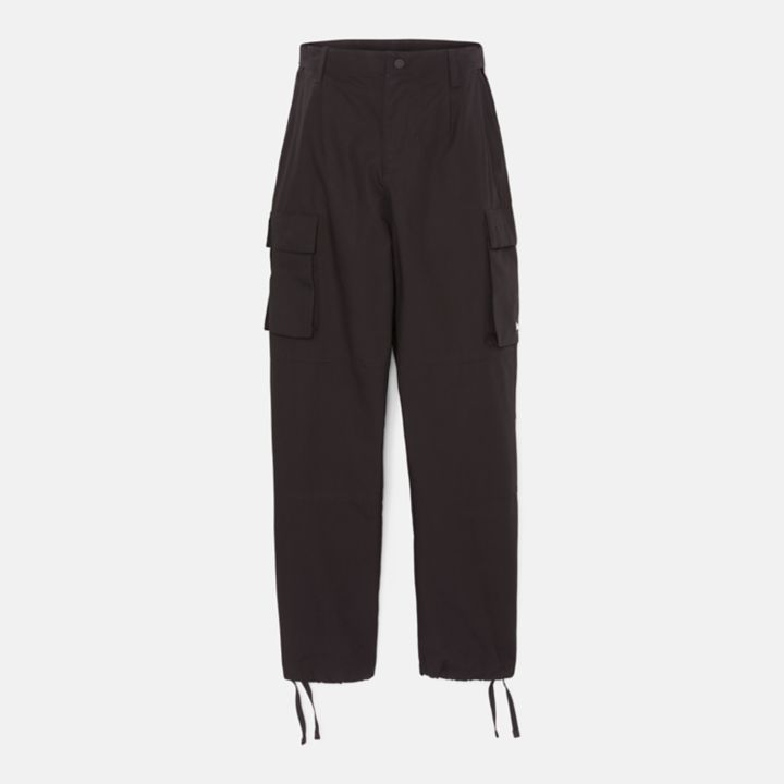 Water Repellent Cargo Trousers for Men in Black