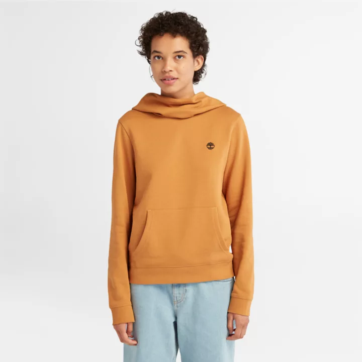 Embroidered Tree Hoodie for Women in Dark Yellow